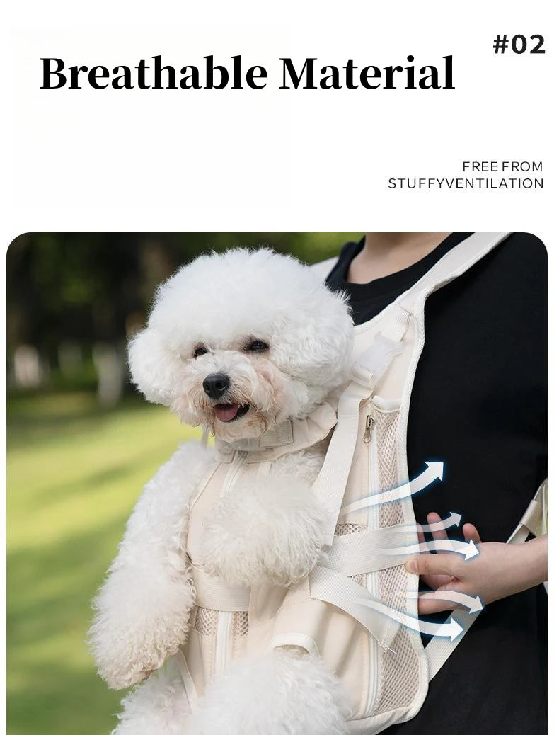 Pet Backpack Loop Shoulder Bag Fashionable Comfortable Breathable Convenient Chest Dog Bag Suitable for Outdoor Traveling