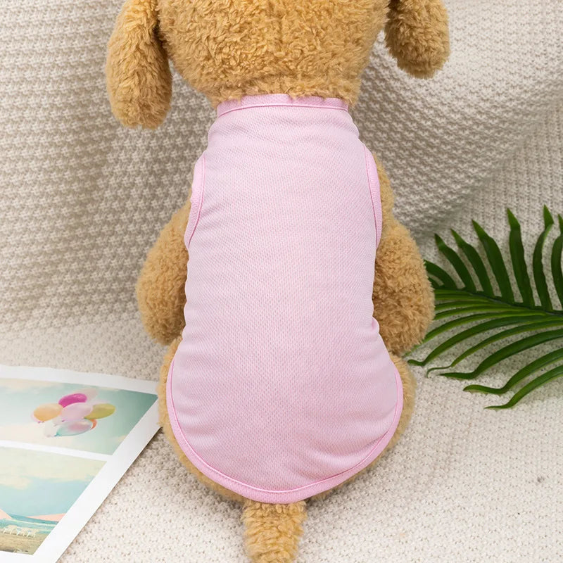 Spring Summer New Dog Clothes Thin Breathable Small Dog Teddy French Bucket Clothes Universal Pet Solid Color Vest Pet Clothes
