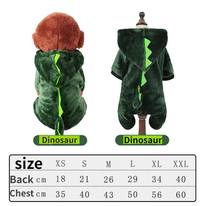 Warm Fleece Dog &amp; Cat Hoodie Jumpsuit – Cozy Winter Costume for Small Pets