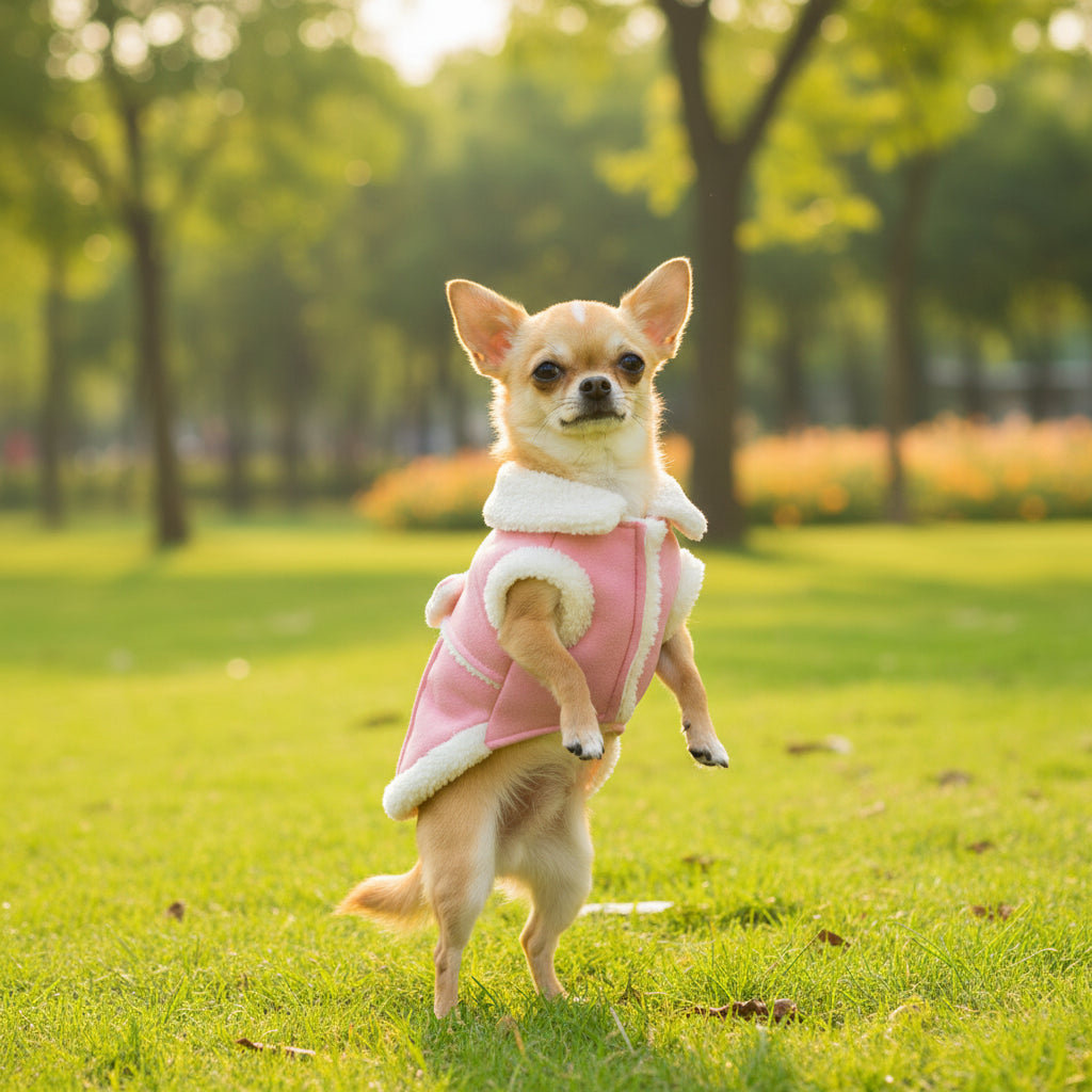 Winter Bow Cotton Jacket for Small Dogs & Cats