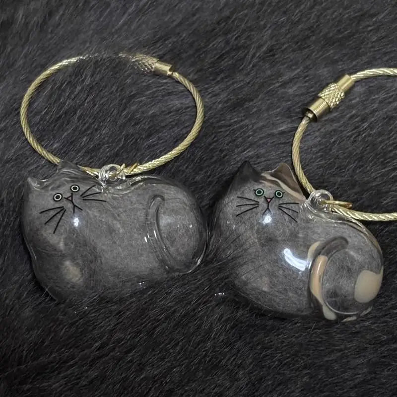 Pet Hair Memorial Resin Keychain