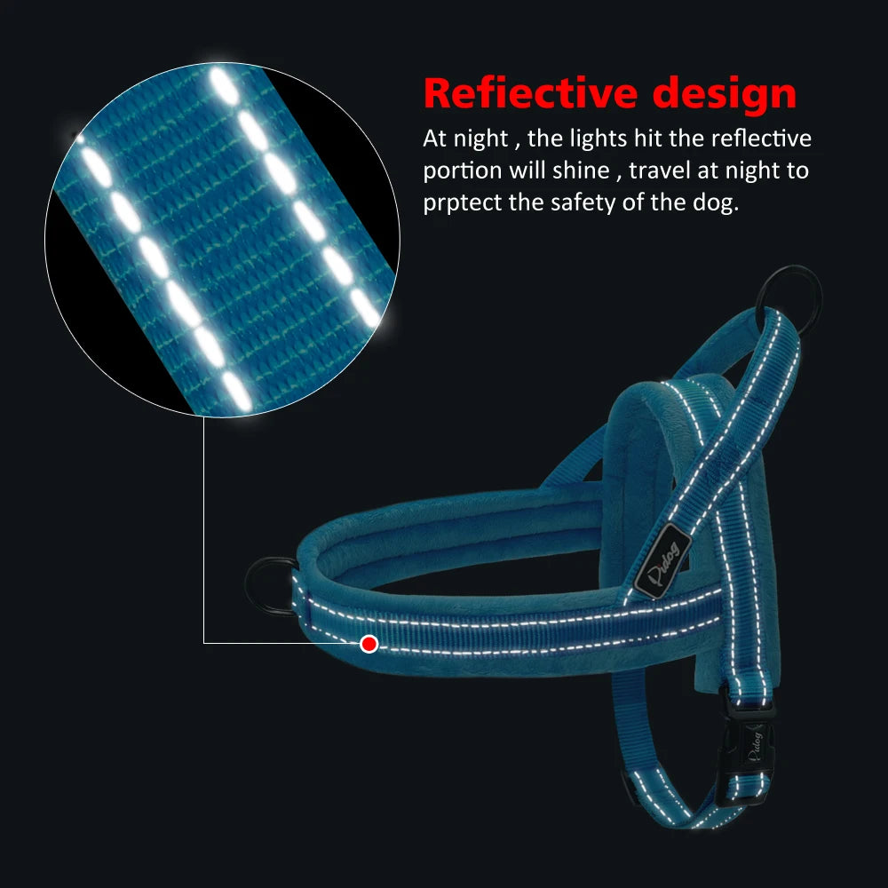 No Pull Dog Harness Warm Nylon Dog Harness Reflective Pet Vest Padded Strap Harnesses For Small Medium Large Dogs Pitbull Buldog