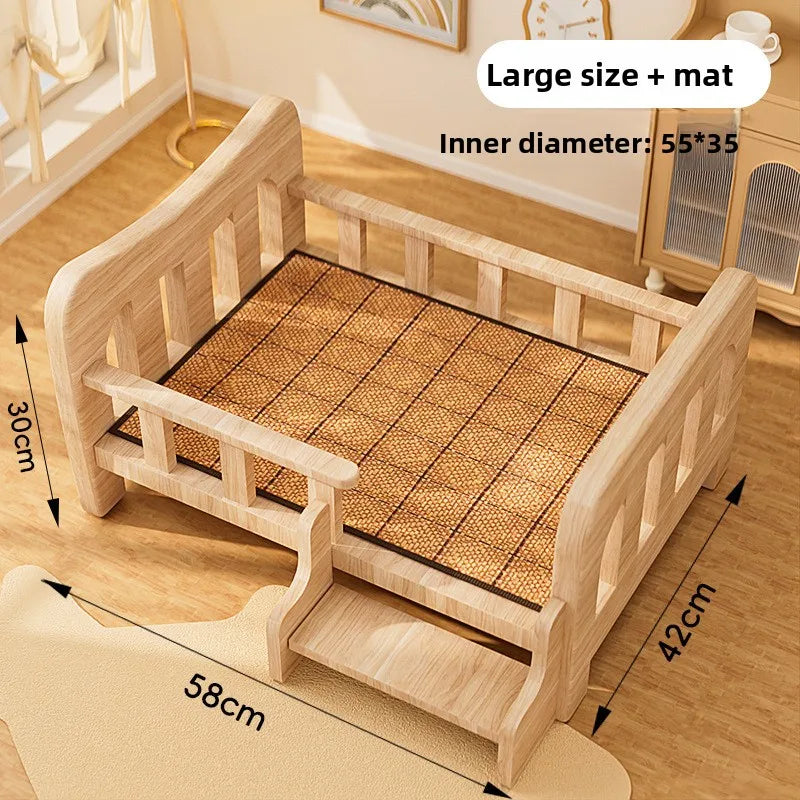 Solid Wood Pet Sofa Bed &amp; Cat Condo | All-Season Dog &amp; Cat Furniture