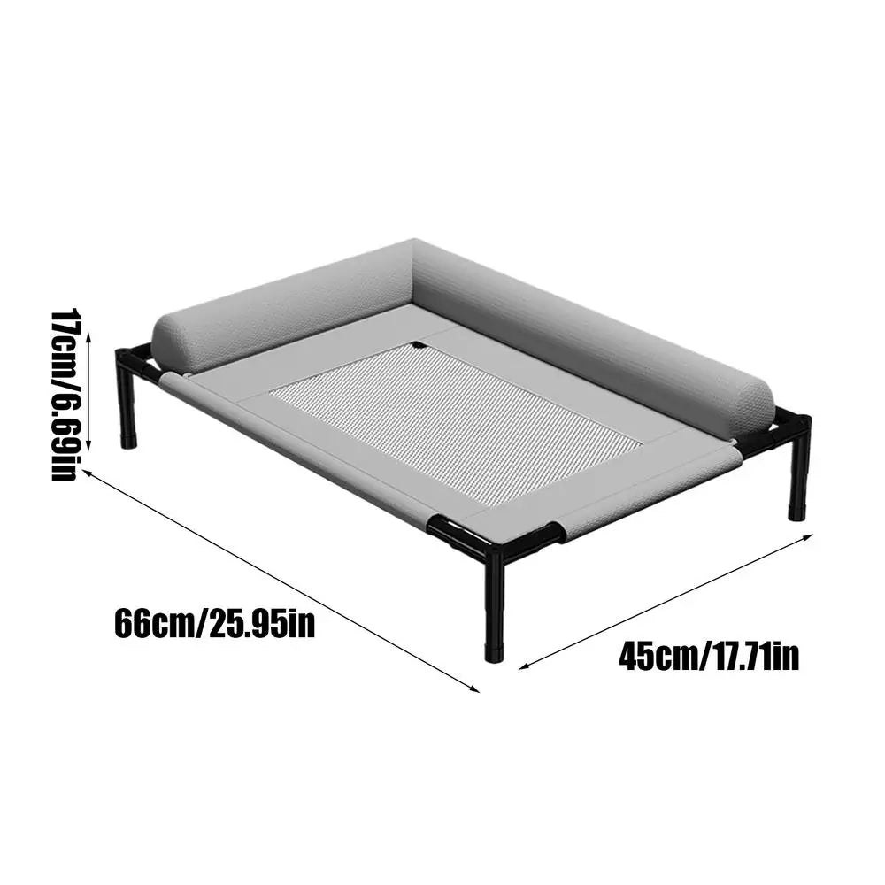 Elevated Cooling Dog Bed with Pillow | Breathable Mesh Cot for Indoor & Outdoor Use