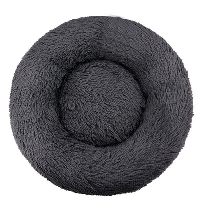 Round Plush Pet Bed – Washable Dog &amp; Cat Sofa Bed