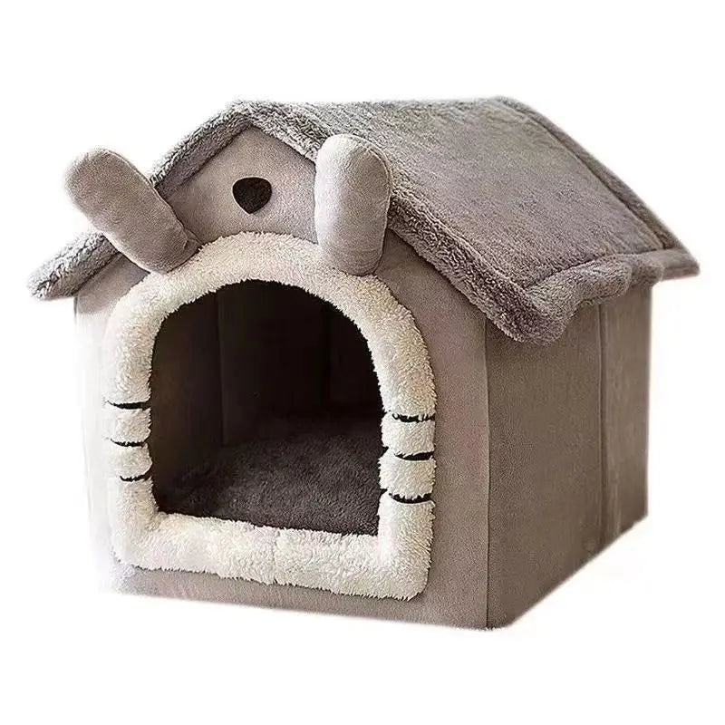 Petdashian Indoor Pet Tent Bed | Cozy Dog & Cat House with Washable Cushion