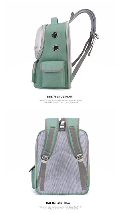 Breathable Pet Backpack Travel Hiking Outdoor Large Capacity Hands Free Adjustable Straps Portable Dog Cat Carrier Dog Car Seat