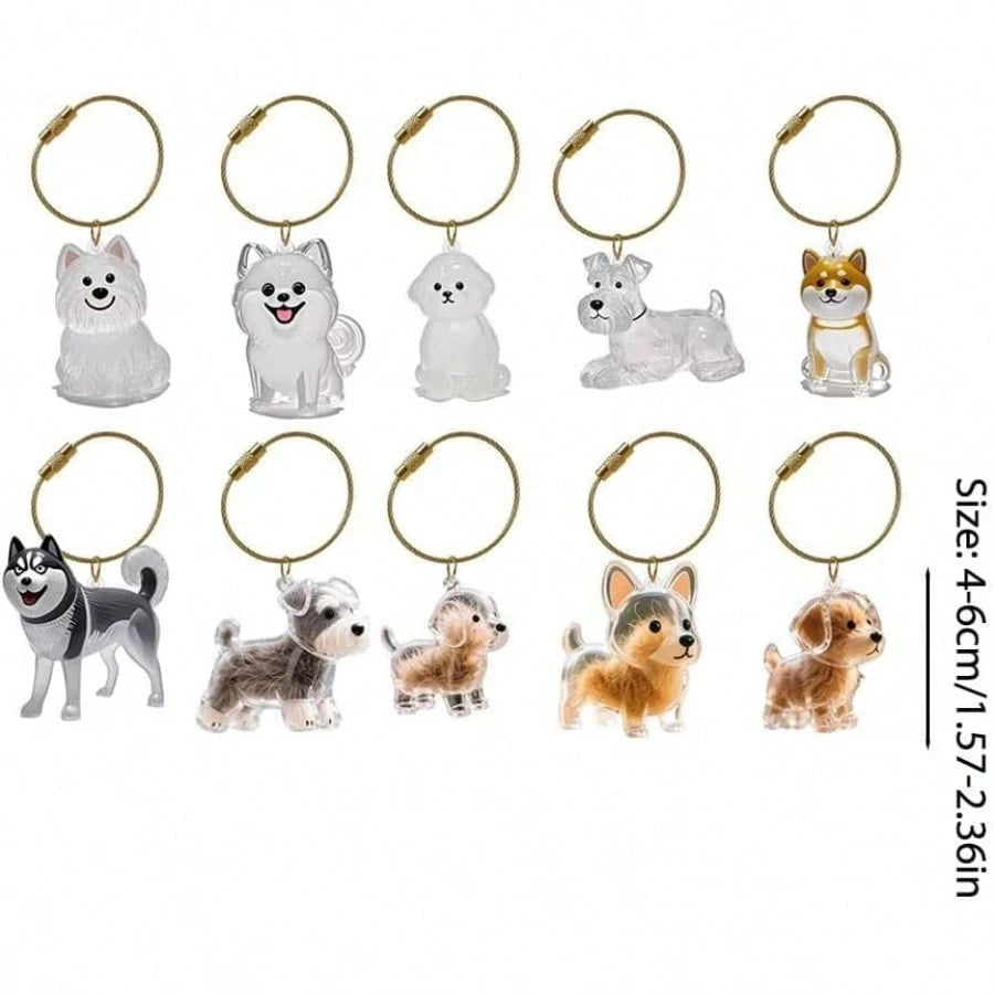 Pet Hair Memorial Resin Keychain