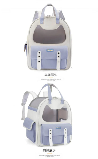 Portable Breathable Backpack for Carrying Pet Cats and Small Dogs - Pet Travel Supplies for Outdoor Use