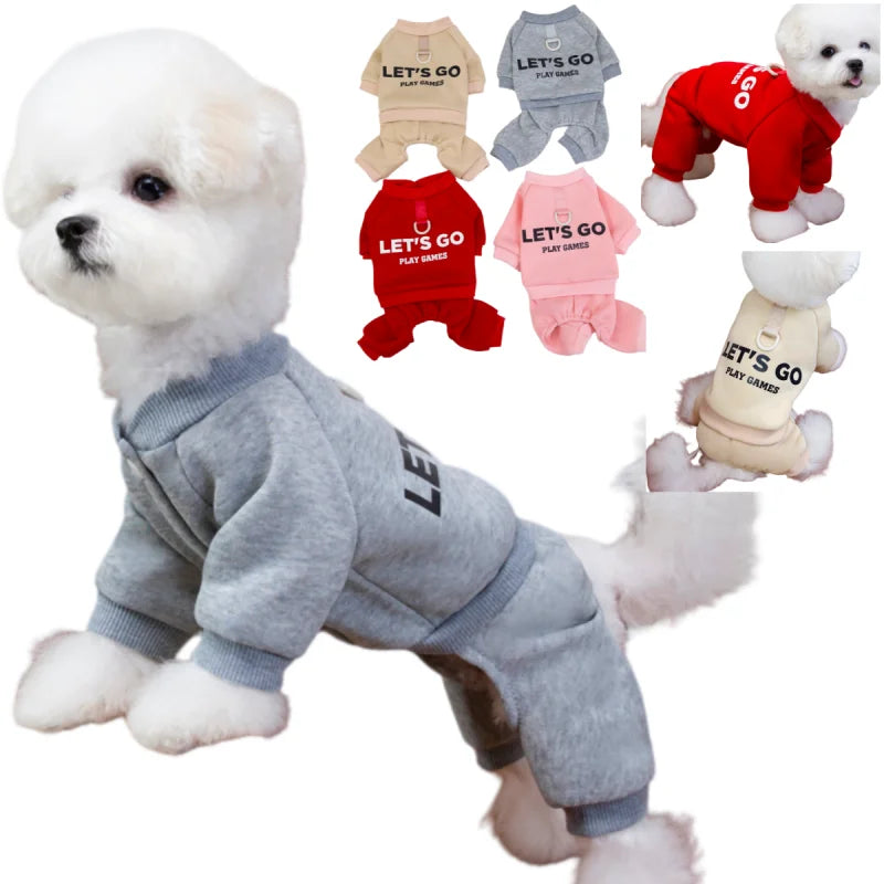 Warm Dog Jumpsuit &amp; Sweatshirt | Polyester Pet Clothes for Small Dogs &amp; Cats