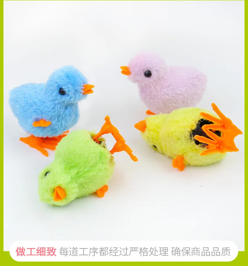 Wind-Up Chick Cat Toy | Hopping Clockwork Chicken Interactive Kitten Toy