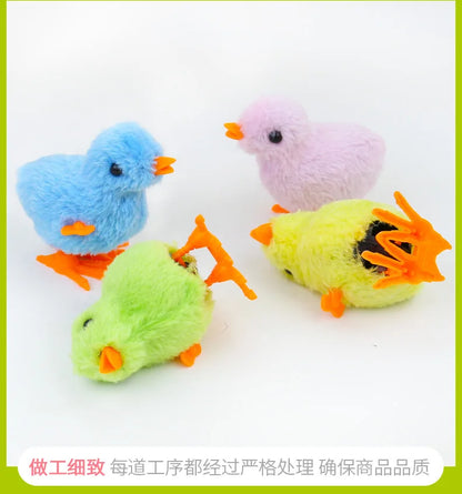 Wind-Up Chick Cat Toy | Hopping Clockwork Chicken Interactive Kitten Toy
