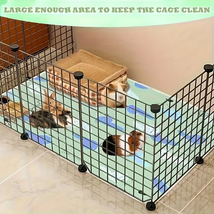 Pet Cage Mat (Reusable) – Suitable for Hamsters, Rabbits, Guinea Pigs, Cats &amp; Reptiles, Durable Washable with Fun Prints
