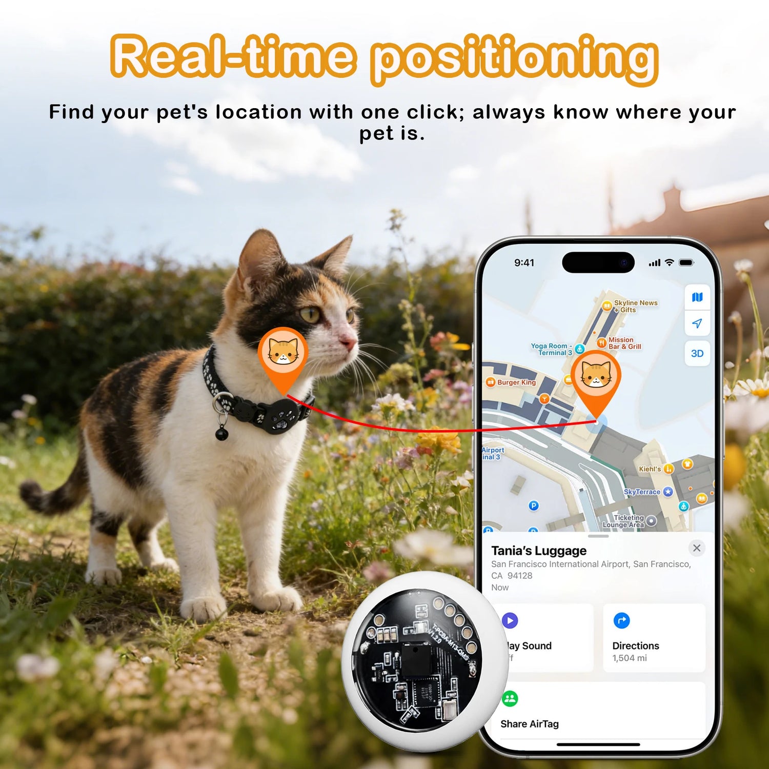 2 Kinds of Multifunctional Pet Smart GPS Trackers Cat Trackers GPS Collar Pet Kitten GPS Collar Pets Accessories iOS compatible