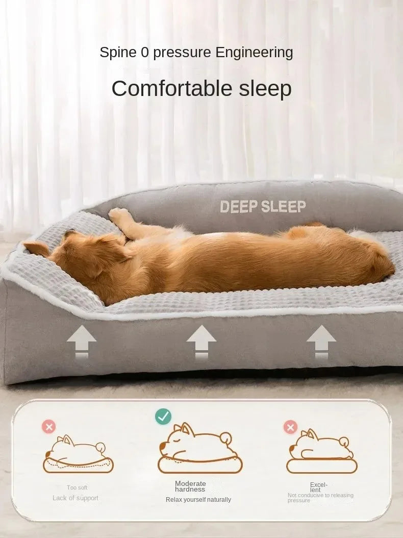 Petdashian Winter Warm Dog Sofa Bed | Plush Cushion for Small to Large Dogs