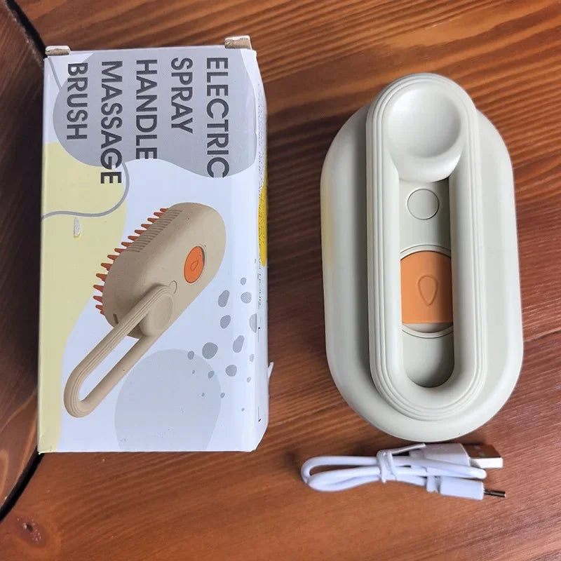 3-in-1 Pet Steam Brush | Spray, Massage & Grooming Comb for Cats & Dogs