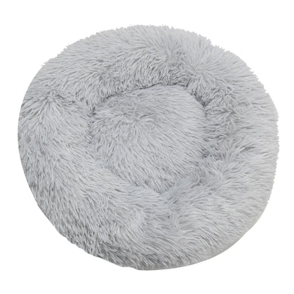 Round Plush Pet Bed – Washable Dog &amp; Cat Sofa Bed