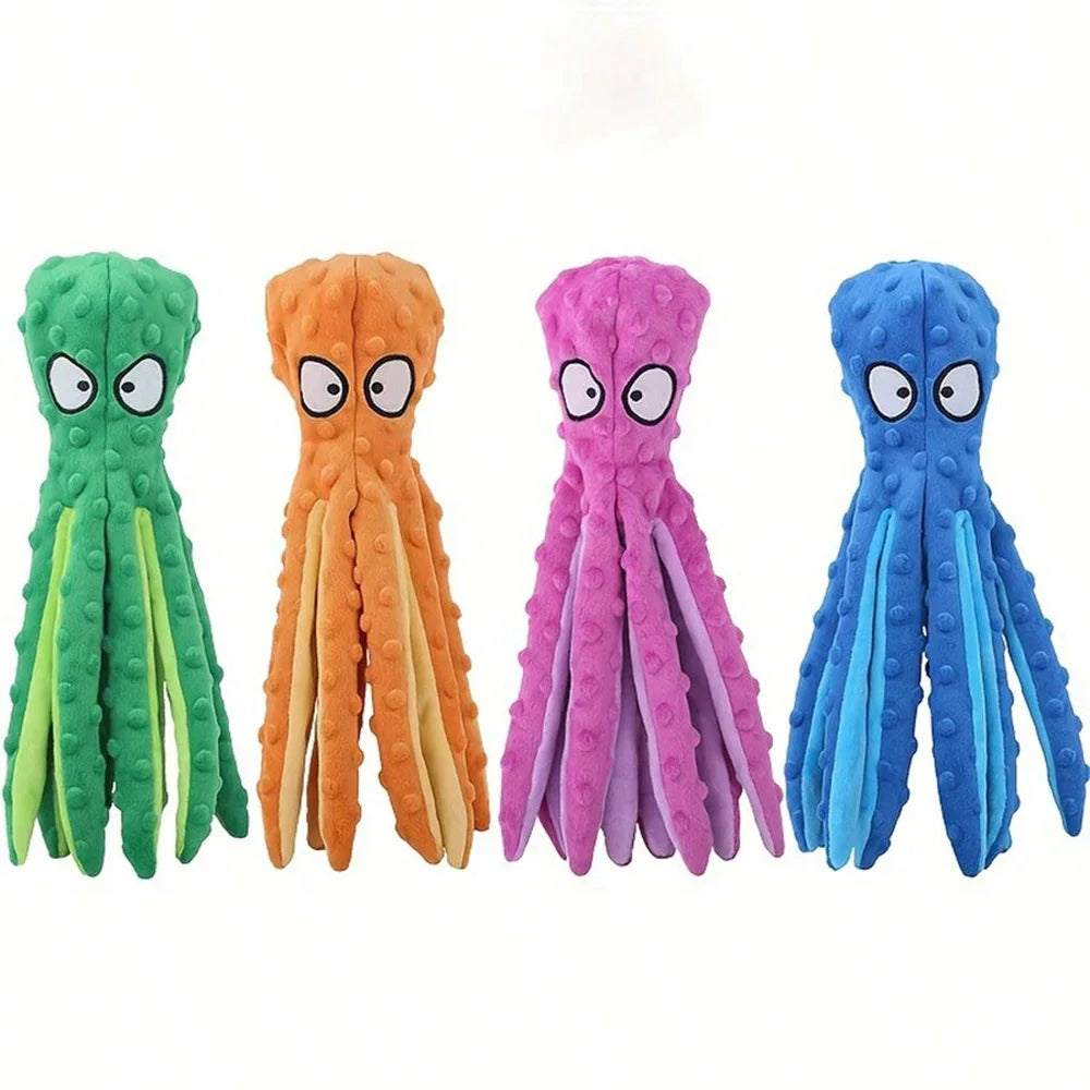 Octopus Squeaky Dog Toy — No-Stuffing Plush for Small & Medium Dogs