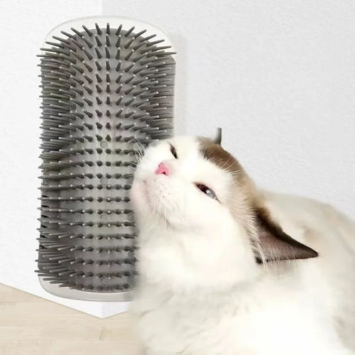 Cat Wall Corner Grooming Brush | Self-Massage & Hair Removal Comb for Cats