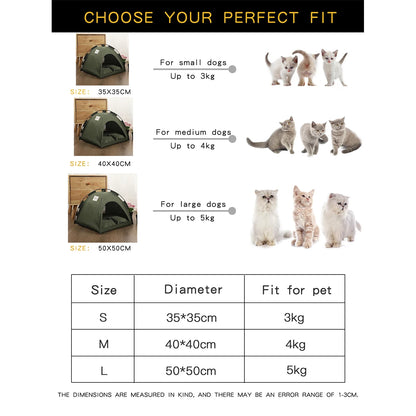 Winter Clamshell Cat Tent Bed | Warm &amp; Breathable Kitten House