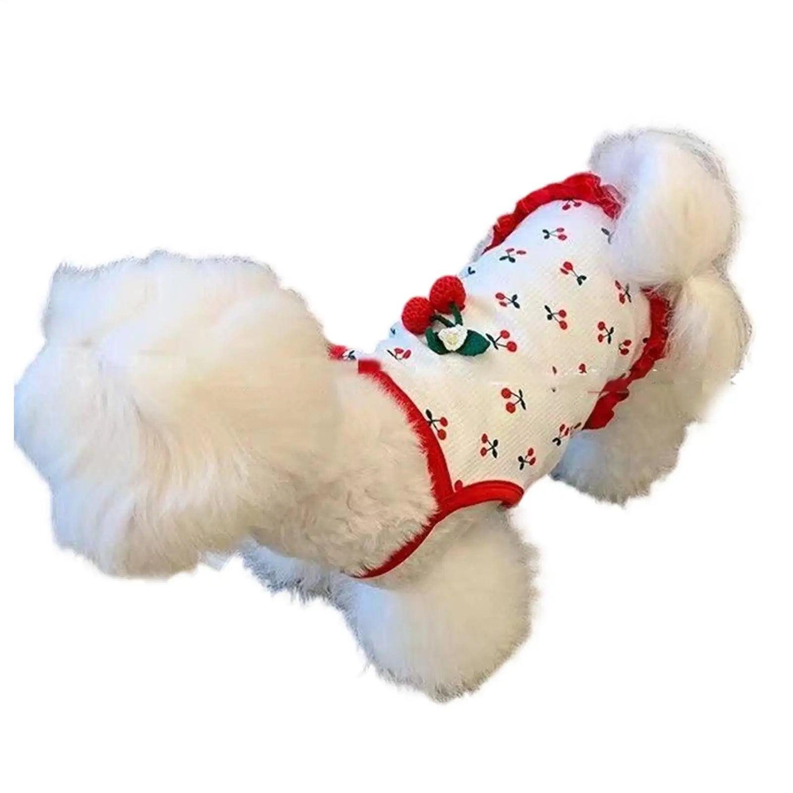 Cherry Print Breathable Dog & Cat Vest – Soft Summer Pet Clothes