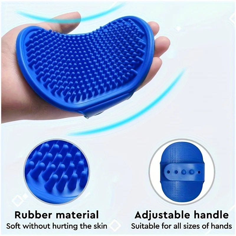 Petdashian 2-Piece Grooming Glove & Brush Kit | De-Shedding Bath Tool for Dogs, Cats & Rabbits
