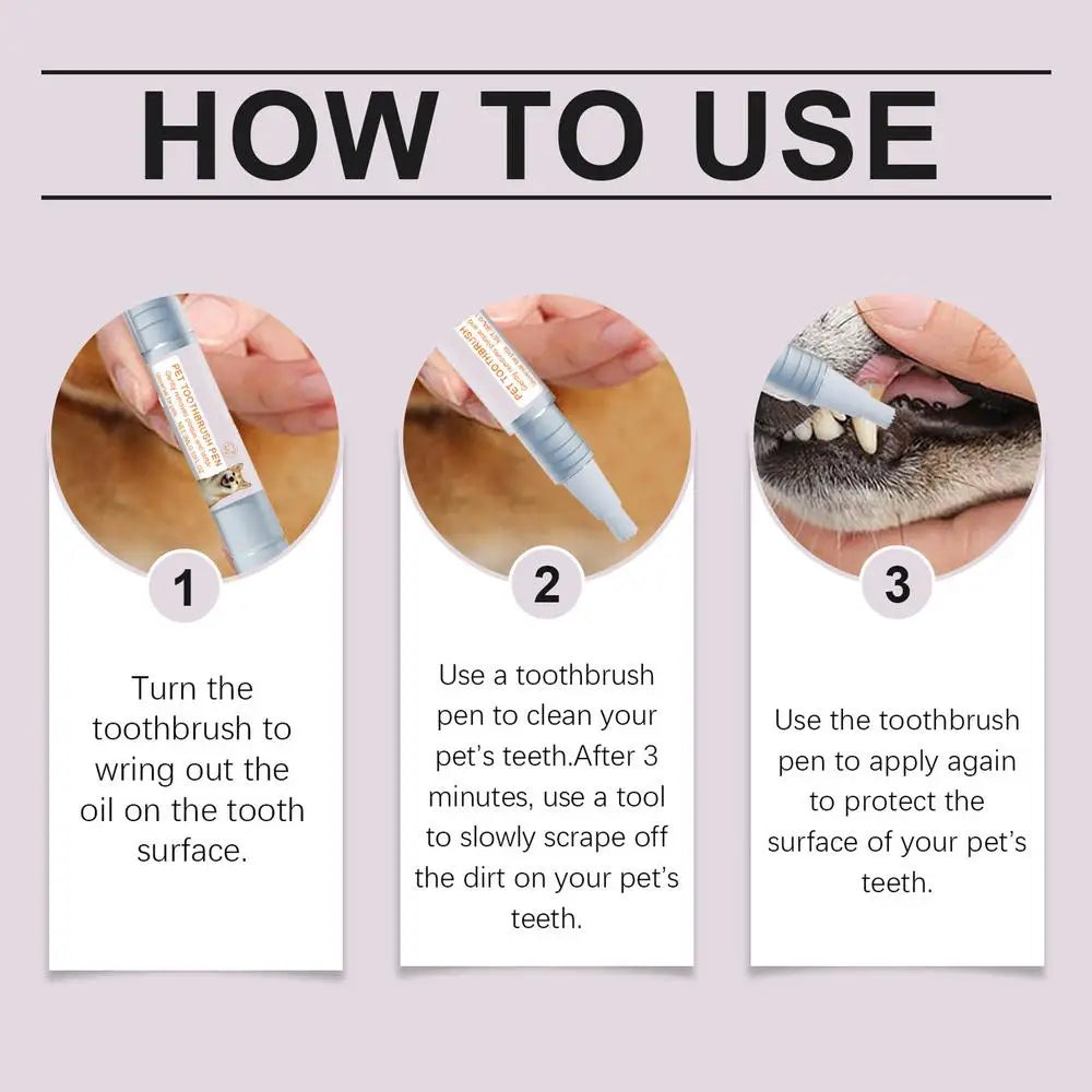 Pet Teeth Cleaning Pen Pet Dental Pen dog Toothbrush Pen Fresh Breath Tooth Whitening Cat Teeth Refreshing Pen pet supplies