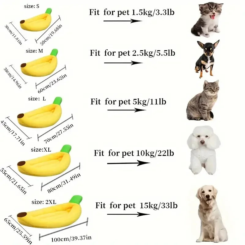 Petdashian Cozy Banana Nest Bed | Washable Plush Sanctuary for Dogs & Cats