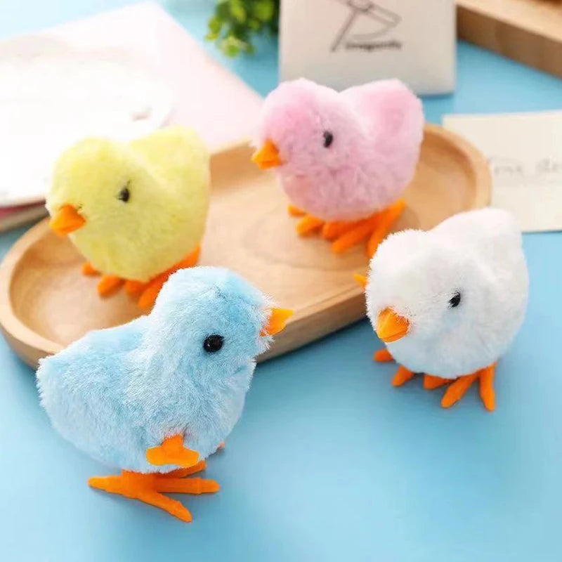 Wind-Up Chick Cat Toy | Hopping Clockwork Chicken Interactive Kitten Toy