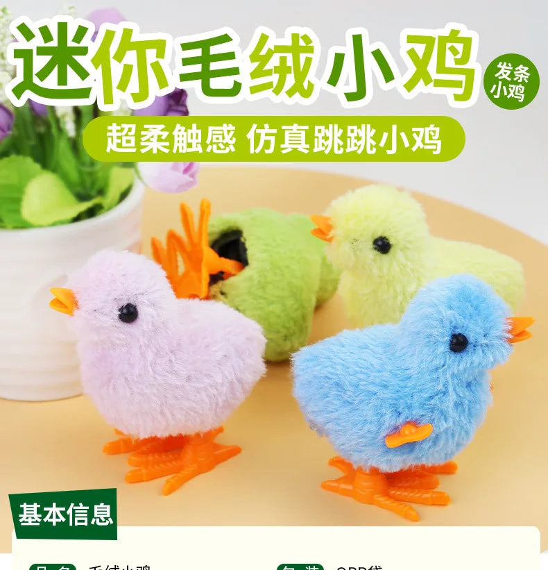 Wind-Up Chick Cat Toy | Hopping Clockwork Chicken Interactive Kitten Toy
