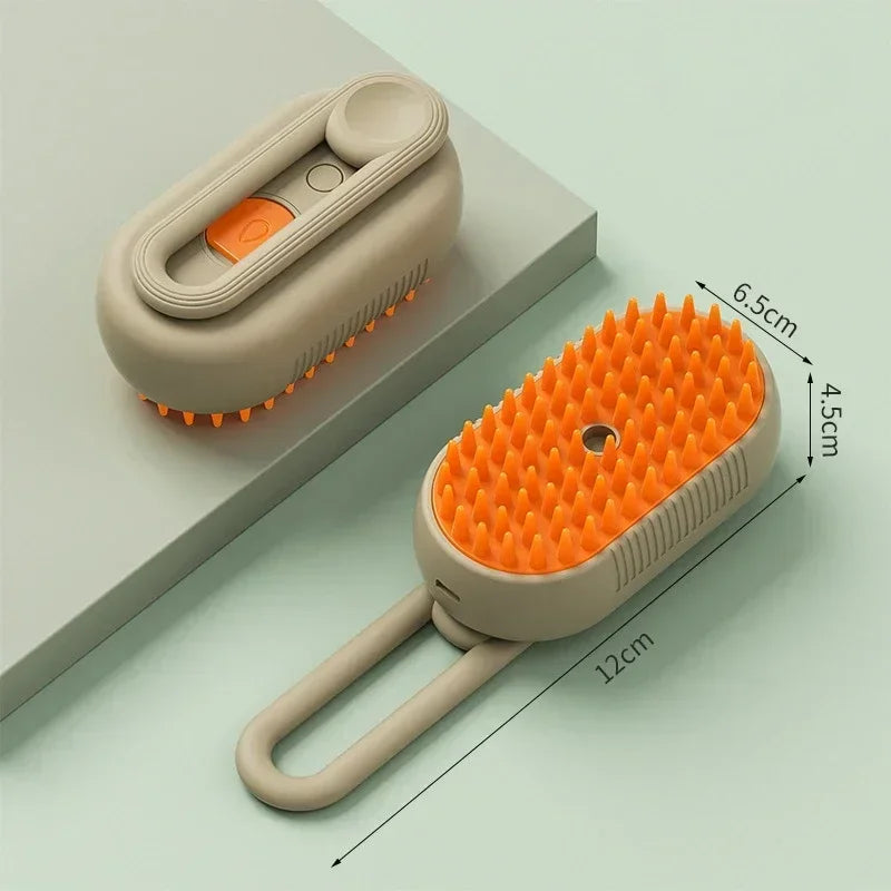 3-in-1 Pet Steam Brush | Spray, Massage &amp; Grooming Comb for Cats &amp; Dogs