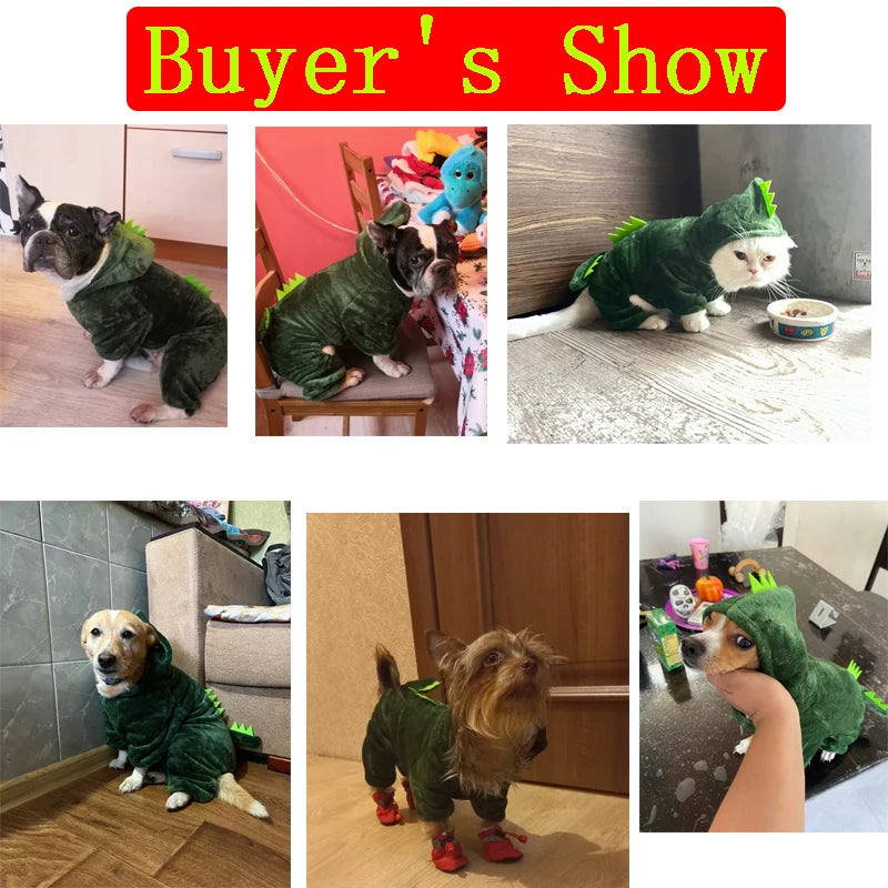 Fleece Animal Hoodie Jumpsuit for Dogs & Cats