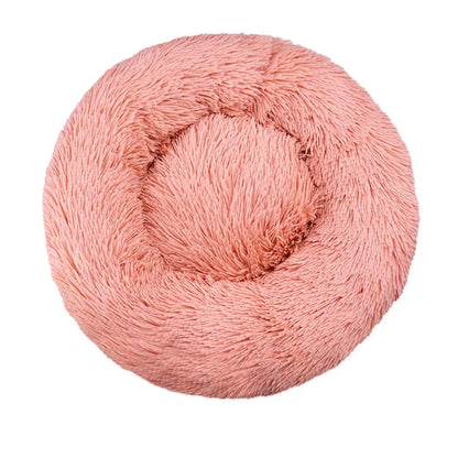 Round Plush Pet Bed – Washable Dog &amp; Cat Sofa Bed