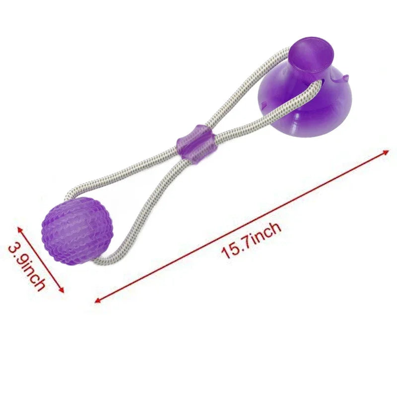 Interactive Suction Cup Dog Chew Toy — TPR Ball with Elastic Rope for Teeth Cleaning