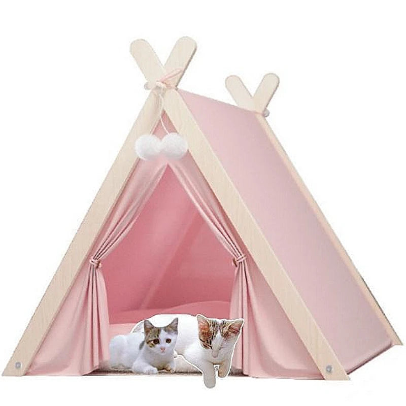 Foldable Pet Tent House | Cozy Cat & Dog House with Thick Pad