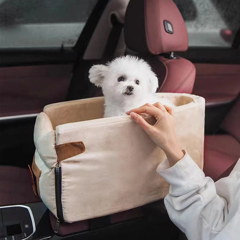 Petdashian Car Dog Bed & Travel Basket | Warm Kennel Sofa for Small Dogs & Cats