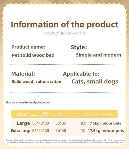 Solid Wood Pet Sofa Bed &amp; Cat Condo | All-Season Dog &amp; Cat Furniture