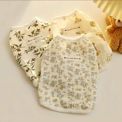 Adorable Dog Clothes for Small Breeds Autumn Anti-Dirt Anti-Hair Shedding Button Vest Teddy Bichon Cute Autumn Outfit Pet Sup...