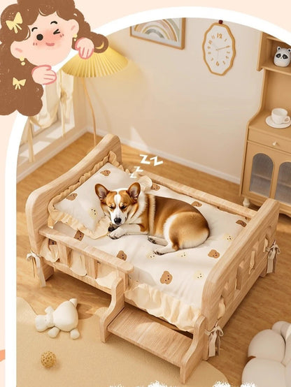 Solid Wood Pet Sofa Bed &amp; Cat Condo | All-Season Dog &amp; Cat Furniture