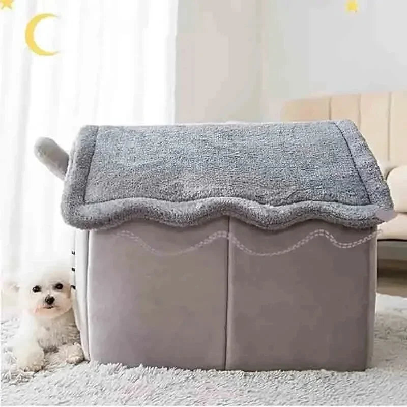 Petdashian Indoor Pet Tent Bed | Cozy Dog & Cat House with Washable Cushion