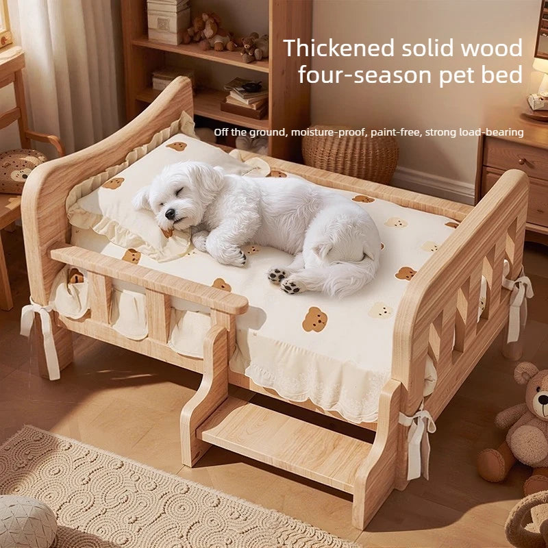 Solid Wood Pet Sofa Bed &amp; Cat Condo | All-Season Dog &amp; Cat Furniture
