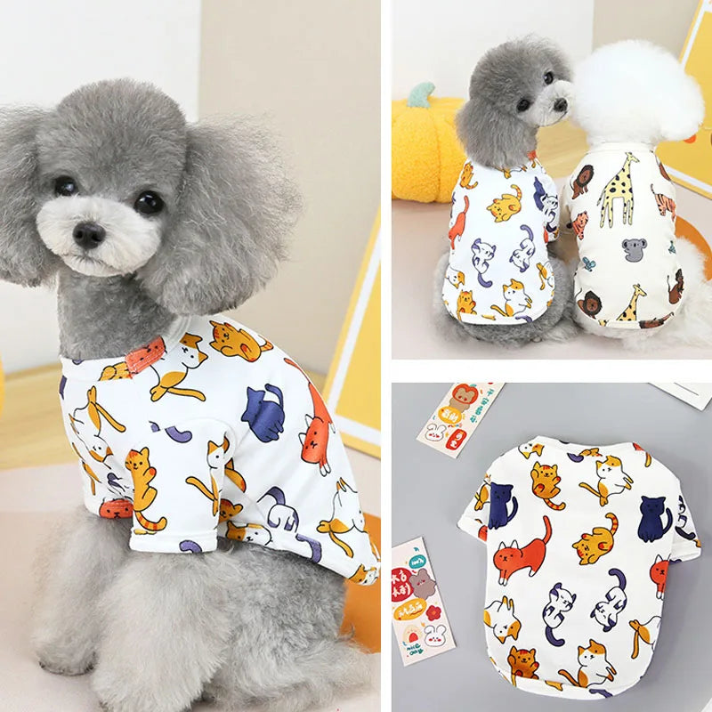 Animal Print Dog Hoodie & T-Shirt for Small Breeds