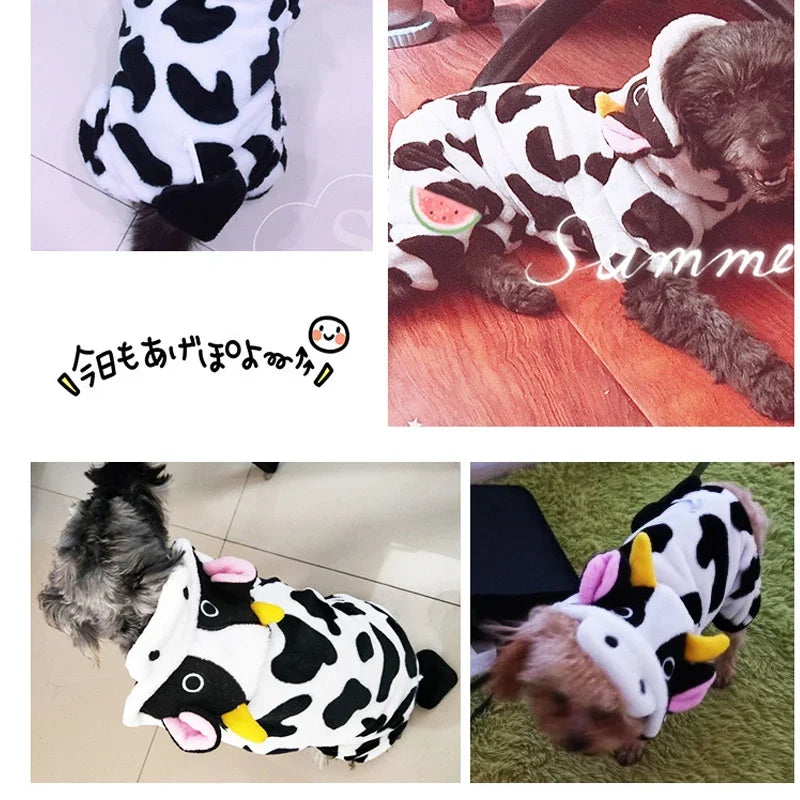 Fleece Animal Hoodie Jumpsuit for Dogs & Cats