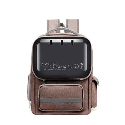 Breathable Pet Backpack Travel Hiking Outdoor Large Capacity Hands Free Adjustable Straps Portable Dog Cat Carrier Dog Car Seat