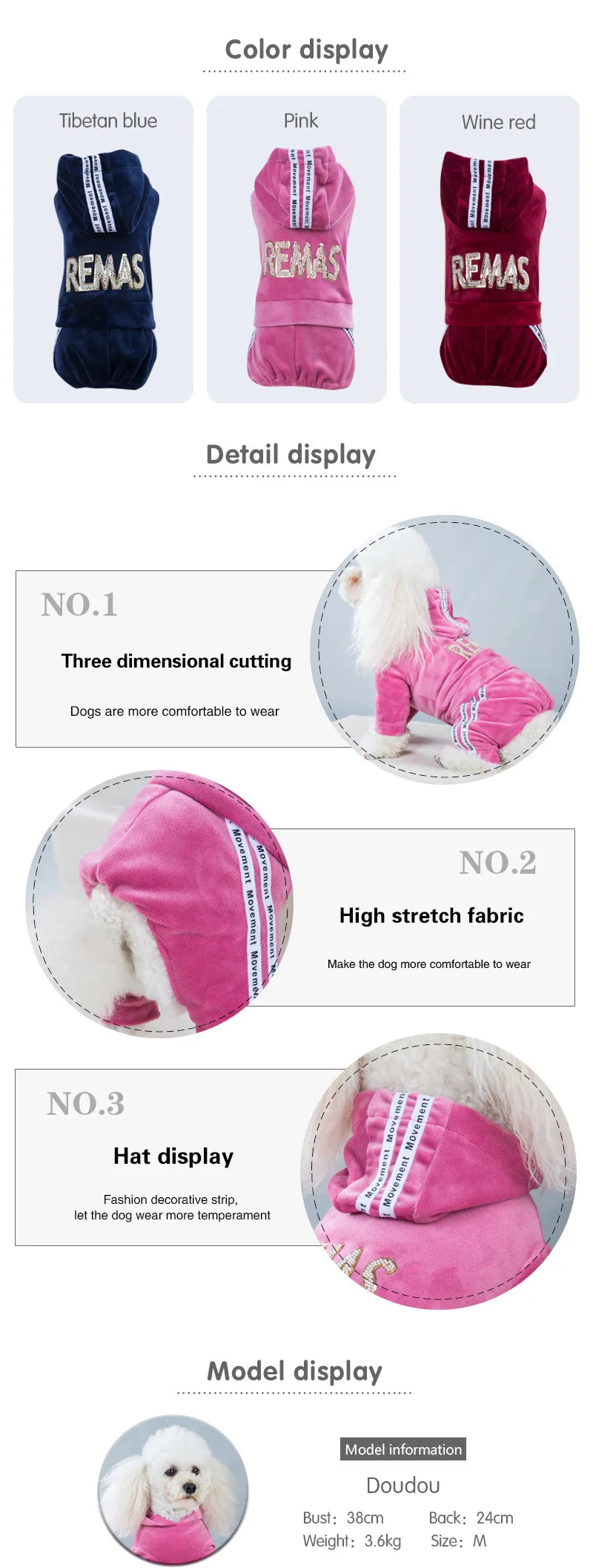 Girl Dog Clothes for Small Dogs | Soft Velvet Puppy Jumpsuit & Cute Pet Outfits