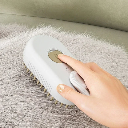 3-in-1 Pet Steam Brush | Spray, Massage &amp; Grooming Comb for Cats &amp; Dogs
