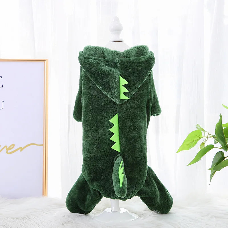 Warm Fleece Dog & Cat Hoodie Jumpsuit – Cozy Winter Costume for Small Pets