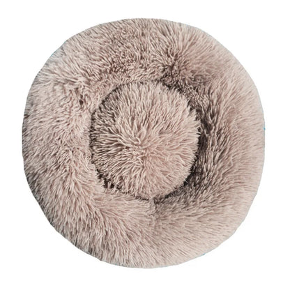 Round Plush Pet Bed – Washable Dog &amp; Cat Sofa Bed