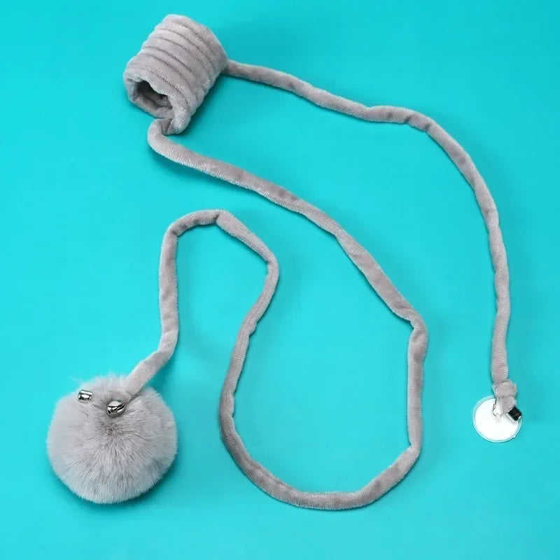 Interactive Cat Stick Toy — Spring Rope & Plush Ball for Play & Training