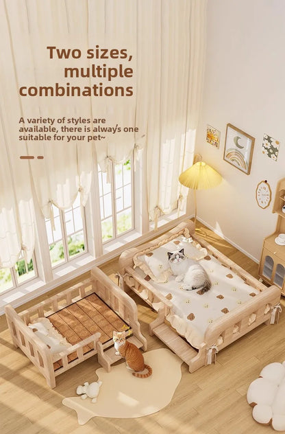 Solid Wood Pet Sofa Bed &amp; Cat Condo | All-Season Dog &amp; Cat Furniture